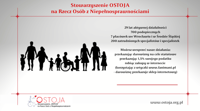 Możesz wesprzeć nasze działania Stowarzyszenie Ostoja Wrocław